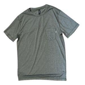 Vuori Tradewind Performance Tee Men’s Small Gray Green Heather Pocket T-Shirt